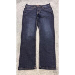 Copper & Oak Jeans Men 34x30 Blue Dark Slim Straight Distress Denim